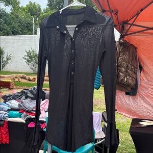 Black Sheer Long Sleeve Bodysuit